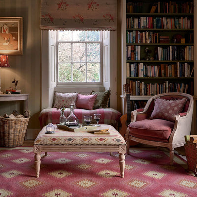 Indian Red Shimla - Hand-woven Wool Kilim