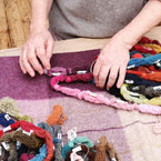 Rose Olive Harlequin Shetland Wool Throw