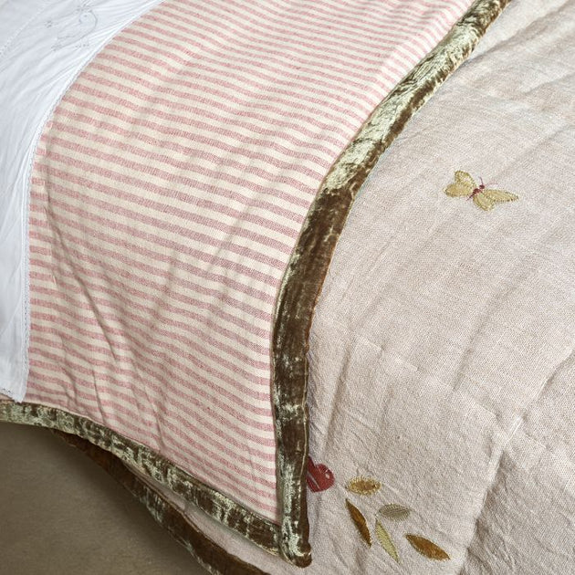 Rose Rustic Linen Quilt