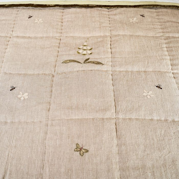 Foxglove Rustic Linen Quilt