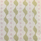 Hand-printed Green Pink Bloomsbury Linen - 330