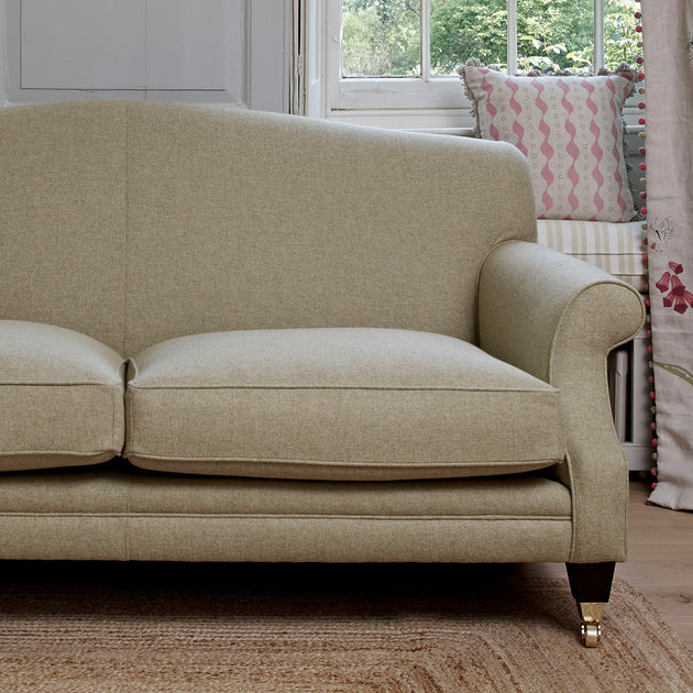 Soft Olive Herringbone Wool Tweed