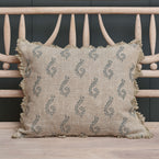Summer Blue Shalini Rustic Linen Cushion