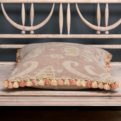 Dusky Pink Natasha Large Seat Cushion with Tassels