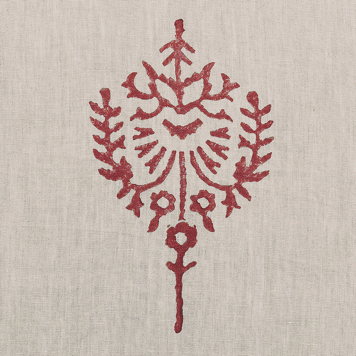 Indian Red Block-printed Akansha Linen - 341 | Susie Watson Designs