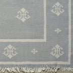 Smokey Blue Fleur de Lis Kilim - Hand-woven Kilim
