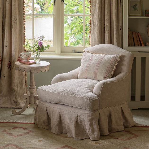 Lydia Chair - Box pleated skirt