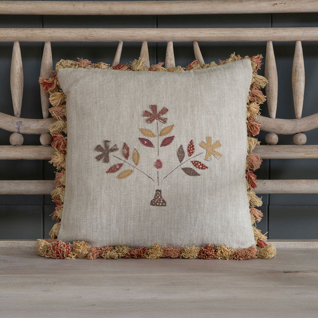 Saffron Freja Rustic Linen Cushion