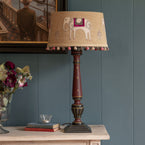 Painted Jodhpur Lamp Base in Etruscan Red