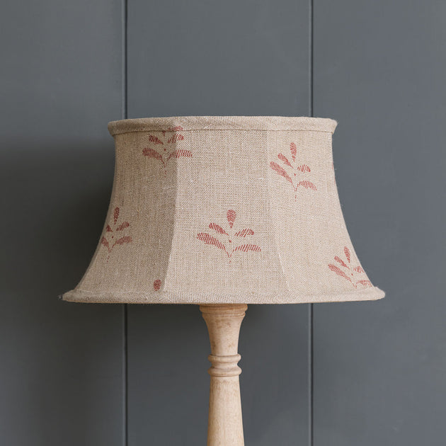 Red Leaf Framed Linen Lampshade