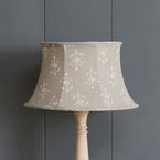 Reverse Smokey Blue Moonflower Framed Linen Lampshade