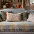 Saffron Tulipa Rustic Linen Cushion with Tassels