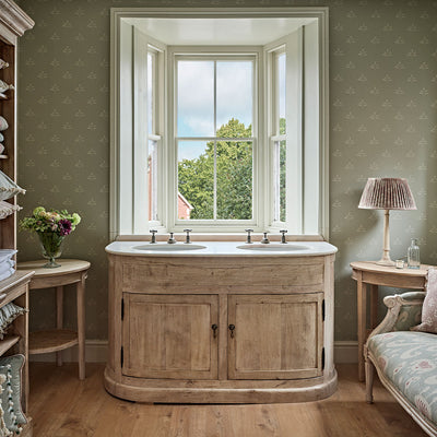 Bow Front Vanity Unit - Double Basin