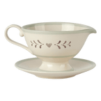 Charcoal Gustavian Sauce Boat and Saucer