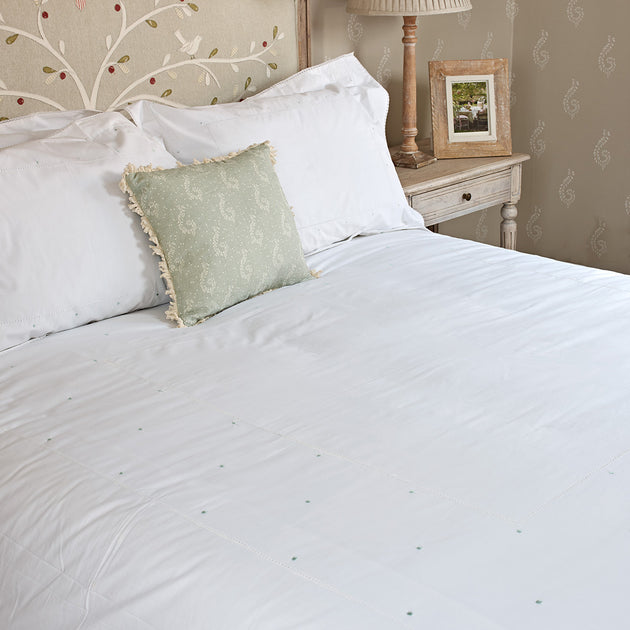 Oxford Pillowcase Duck Egg Spot