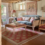 Blue Rose Ragini - Hand-woven Wool Kilim