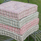Beech Dusky Pink Ticking Stripe Box Cushion