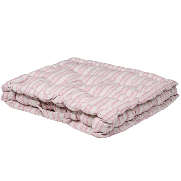 Beech Dusky Pink Ticking Stripe Box Cushion