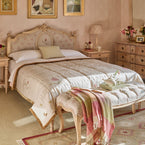 Rose & Foxglove Rustic Linen Quilt