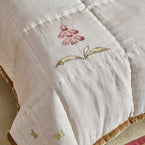 Rose & Foxglove Rustic Linen Quilt