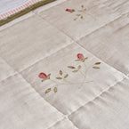 Rose & Foxglove Rustic Linen Quilt