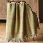 Olive Tartan Shetland Wool Throw