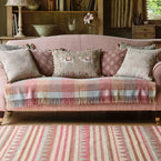 Pale Duck Egg & Faded Rose Harlequin Shetland Wool Throw