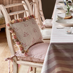 Red Leaf Rustic Linen Cushion with Tassels