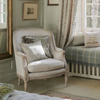 Smokey Blue Moonflower Linen Cushion