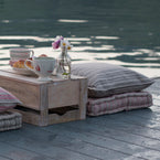 Beech Dusky Pink Ticking Stripe Box Cushion