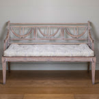 Large Bench Cushion - Charcoal Gustavian Stripe