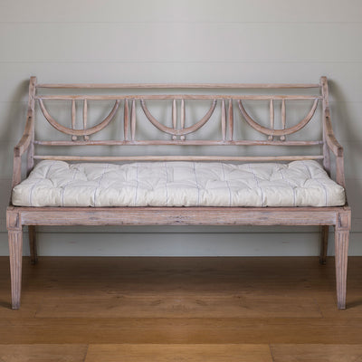 Large Bench Cushion - Charcoal Gustavian Stripe