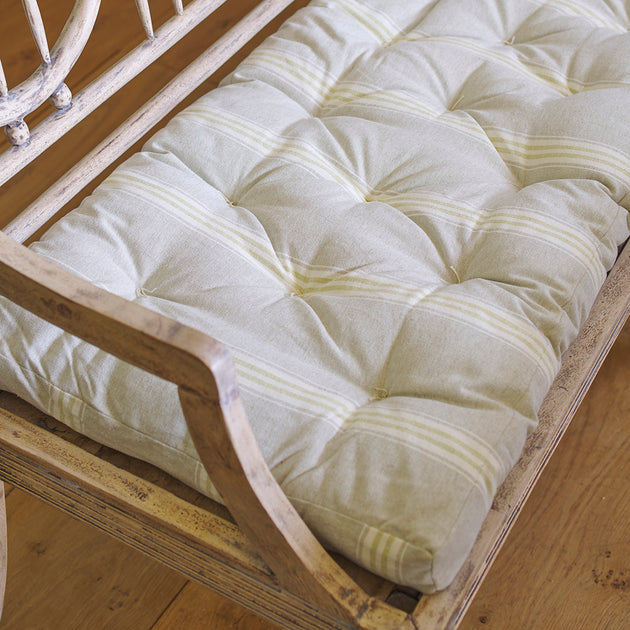 Bench Cushion - Green Gustavian Stripe