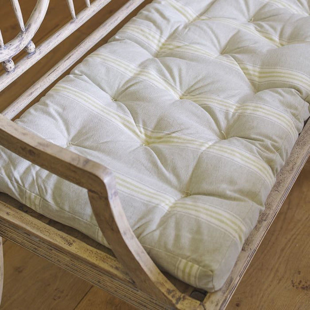 Large Bench Cushion - Green Gustavian Stripe