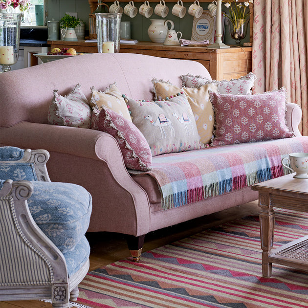 Pale Rose Herringbone Wool Tweed