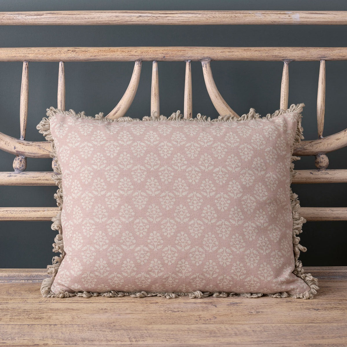 Dusky Pink Sprig Cushion Susie Watson Designs