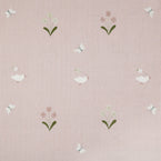 Pink Bird & Flower Cotton Embroidered Panel – 129