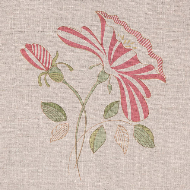 Hand-printed Red Rose Linen – 302
