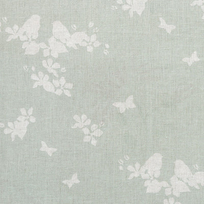Sample of Duck Egg Silhouette Apple Blossom Linen