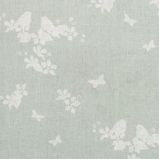 Sample of Duck Egg Silhouette Apple Blossom Linen