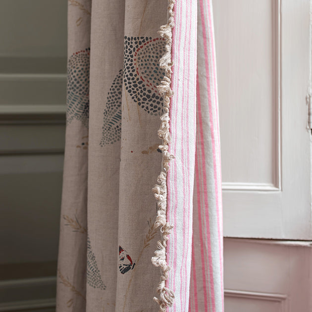 Hand-printed Teal Blue Guinea Fowl Linen – 309