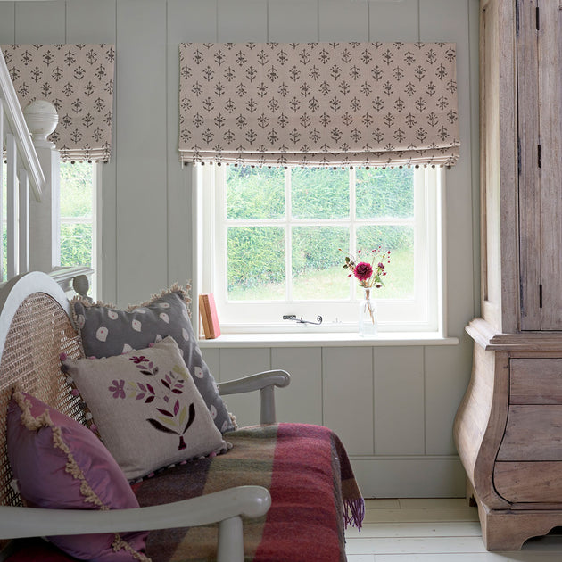 Hand-printed Charcoal Moonflower Linen – 336