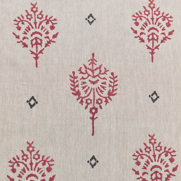 341 - Indian Red Block-printed Akansha Linen – Roll Ends