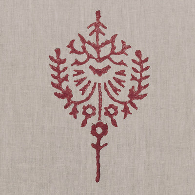 Large Returnable Sample of Indian Red Block-printed Akansha Linen