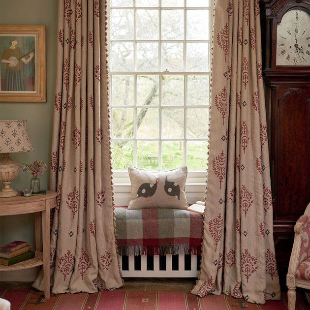 341 - Indian Red Block-printed Akansha Linen – Roll Ends