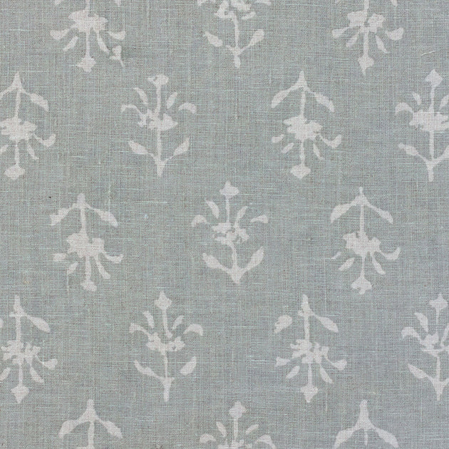 Small Non Returnable Sample of Reverse Smokey Blue Moonflower Linen