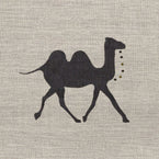 Hand-printed Charcoal Pushkar on Rustic Linen – 380