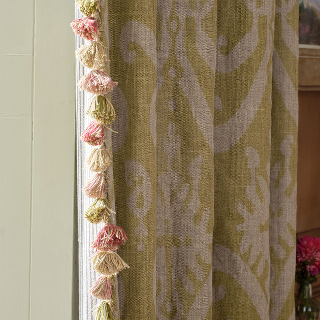 Olive, Rusty Rose, Pale Rose, Jute Tassels