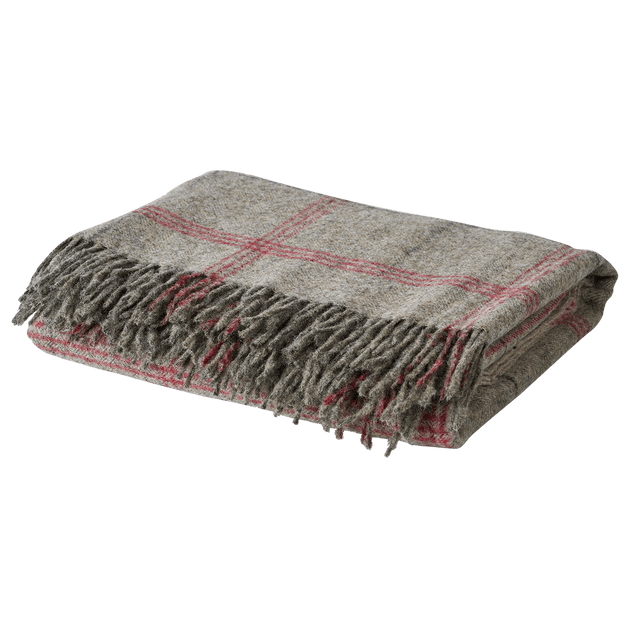 Grey Tartan Shetland Wool Throw