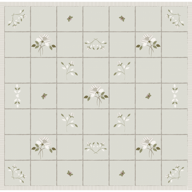 Grey Rose Cotton Quilt